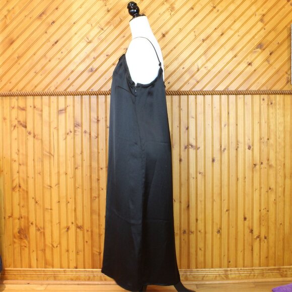 NWT Maison Cinqcent Maxi Slip Dress Black Satin Medium 500 House NYE Formal D173 - Picture 3 of 12